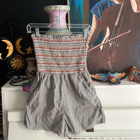 American Eagle Outfitters Striped Jumpsuit - Black, Tan, and Orange XS - Picture 16 of 16